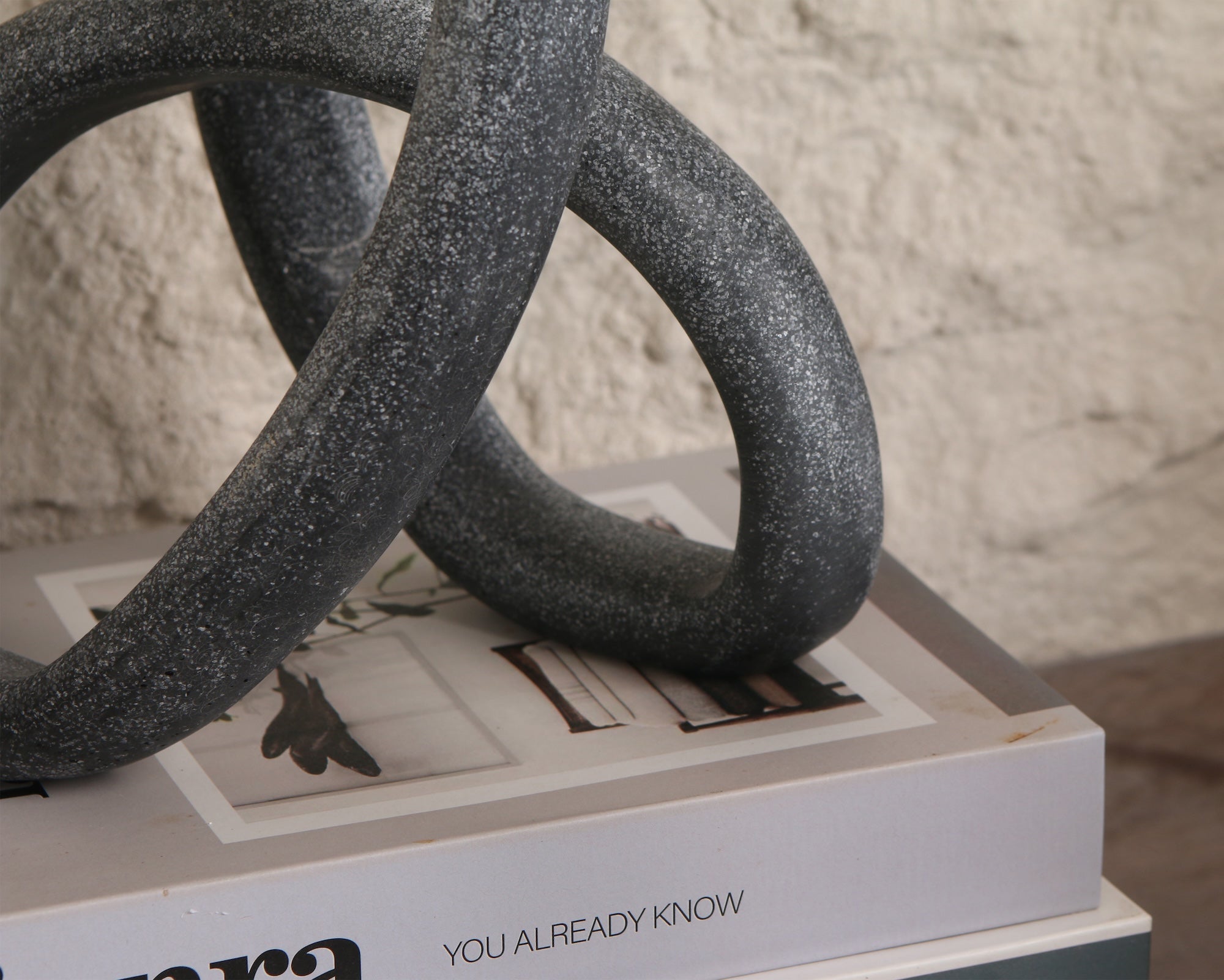 Liang & Eimil Loop Sculpture - Matte Black Marble Effect