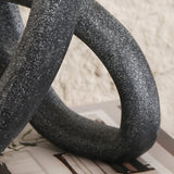 Liang & Eimil Loop Sculpture - Matte Black Marble Effect