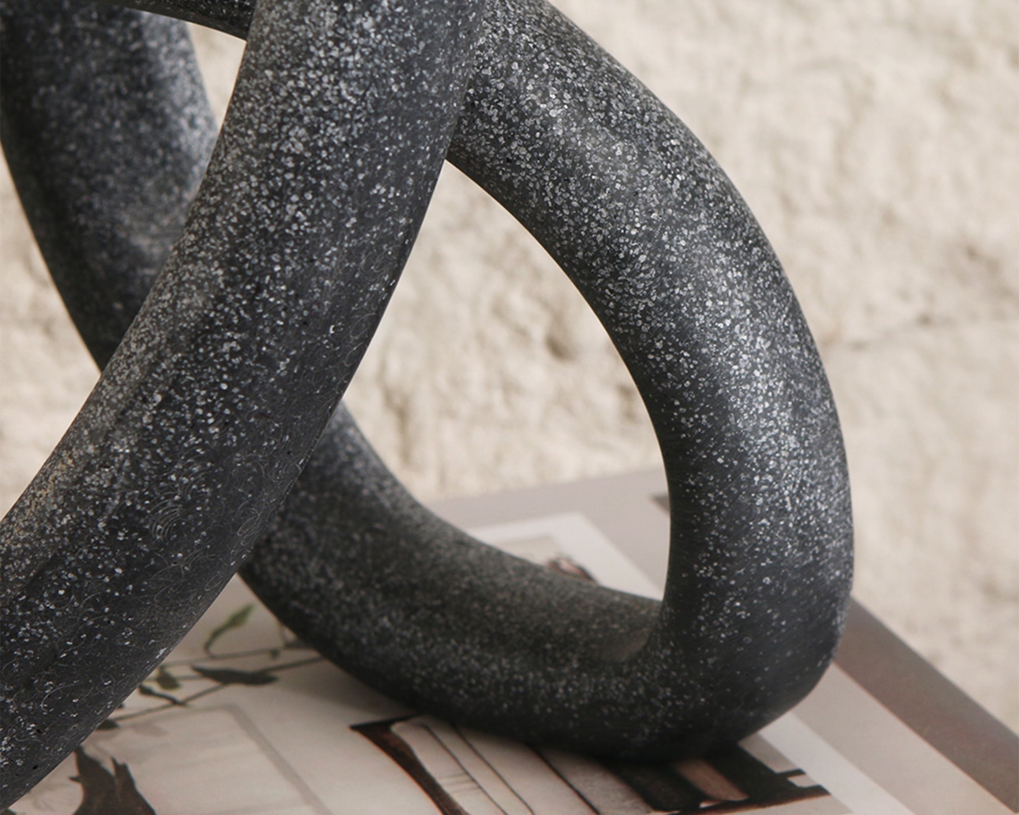 Liang & Eimil Loop Sculpture - Matte Black Marble Effect