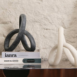 Liang & Eimil Loop Sculpture - Matte Black Marble Effect