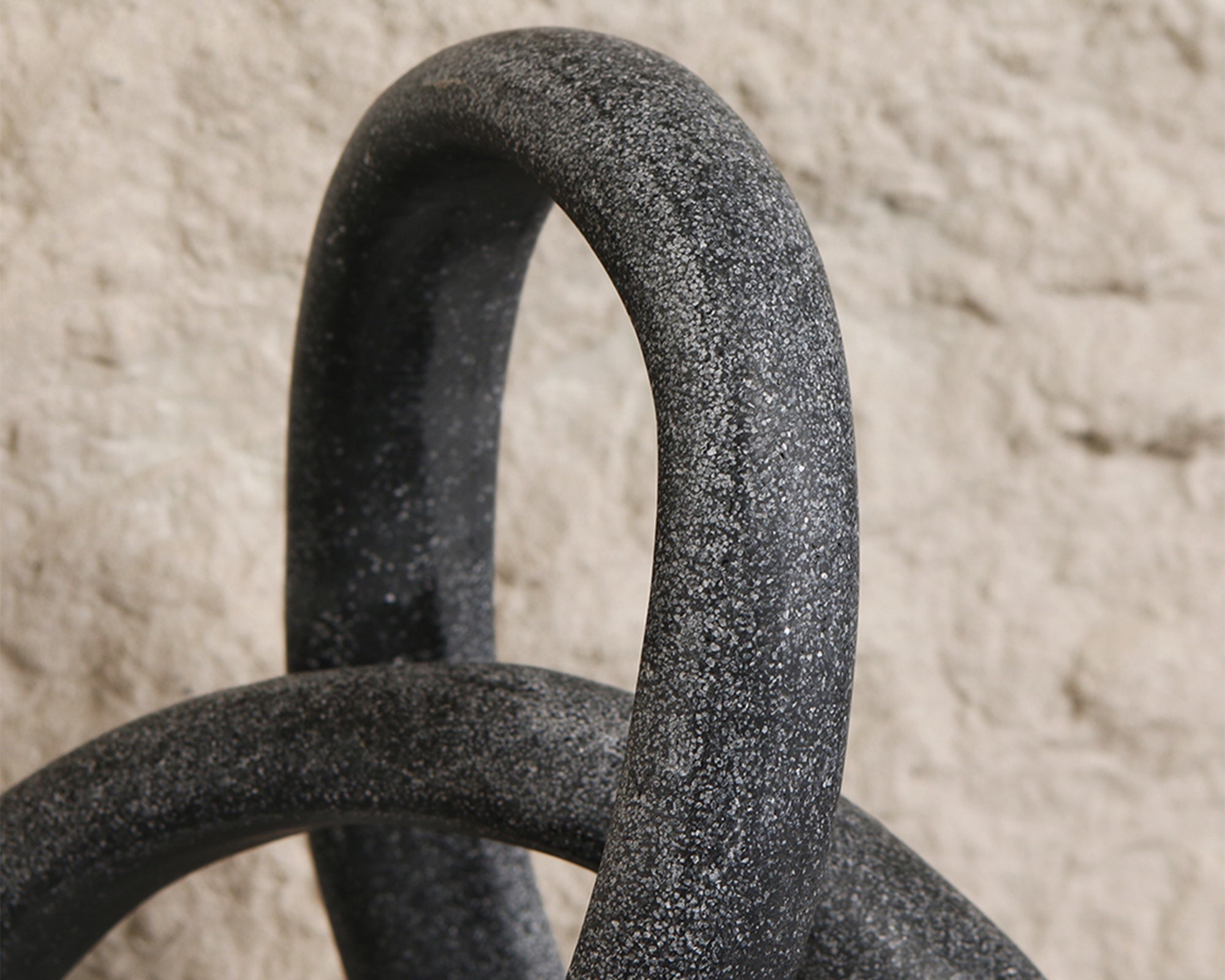 Liang & Eimil Loop Sculpture - Matte Black Marble Effect