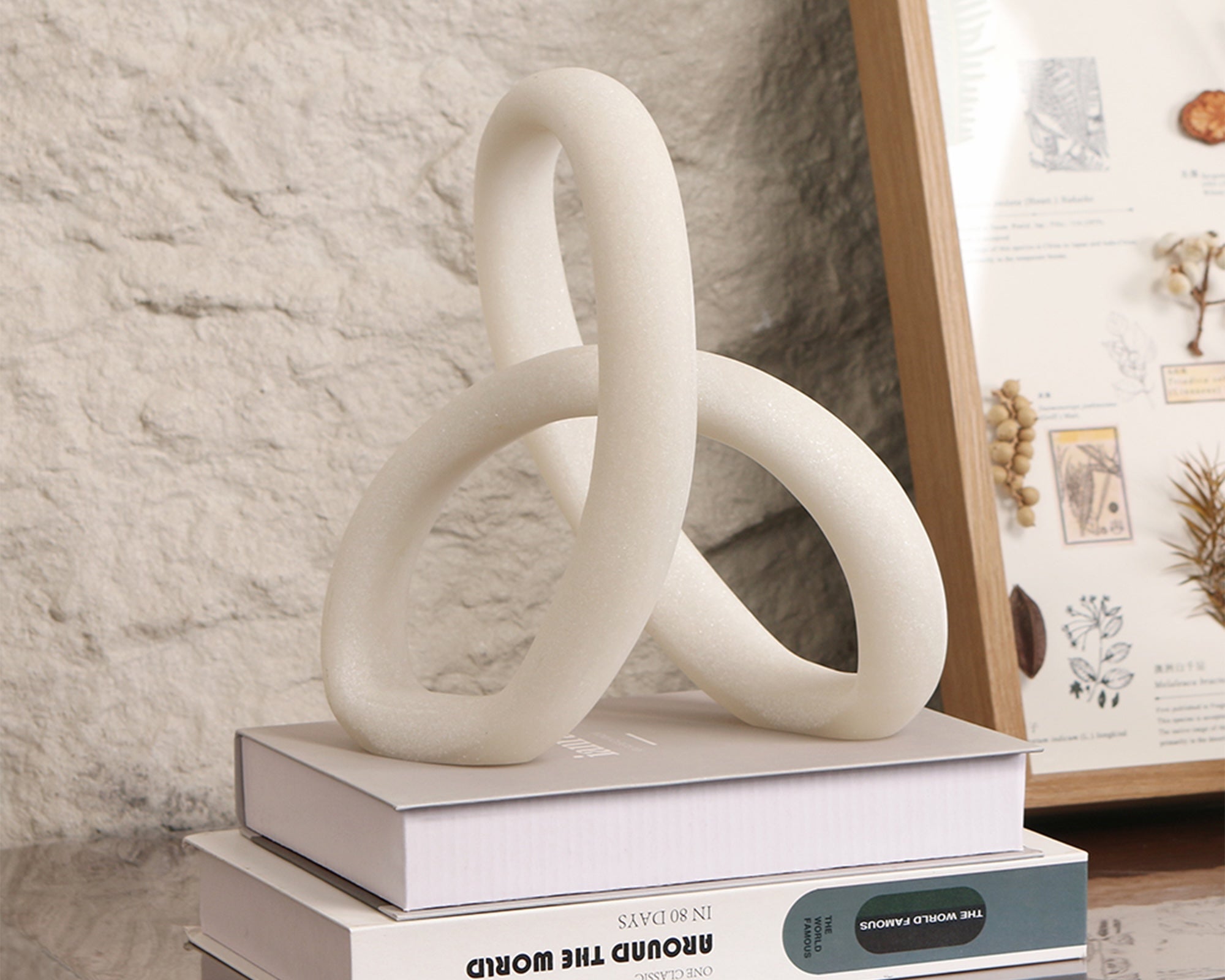 Liang & Eimil Loop Sculpture - White Marble Effect