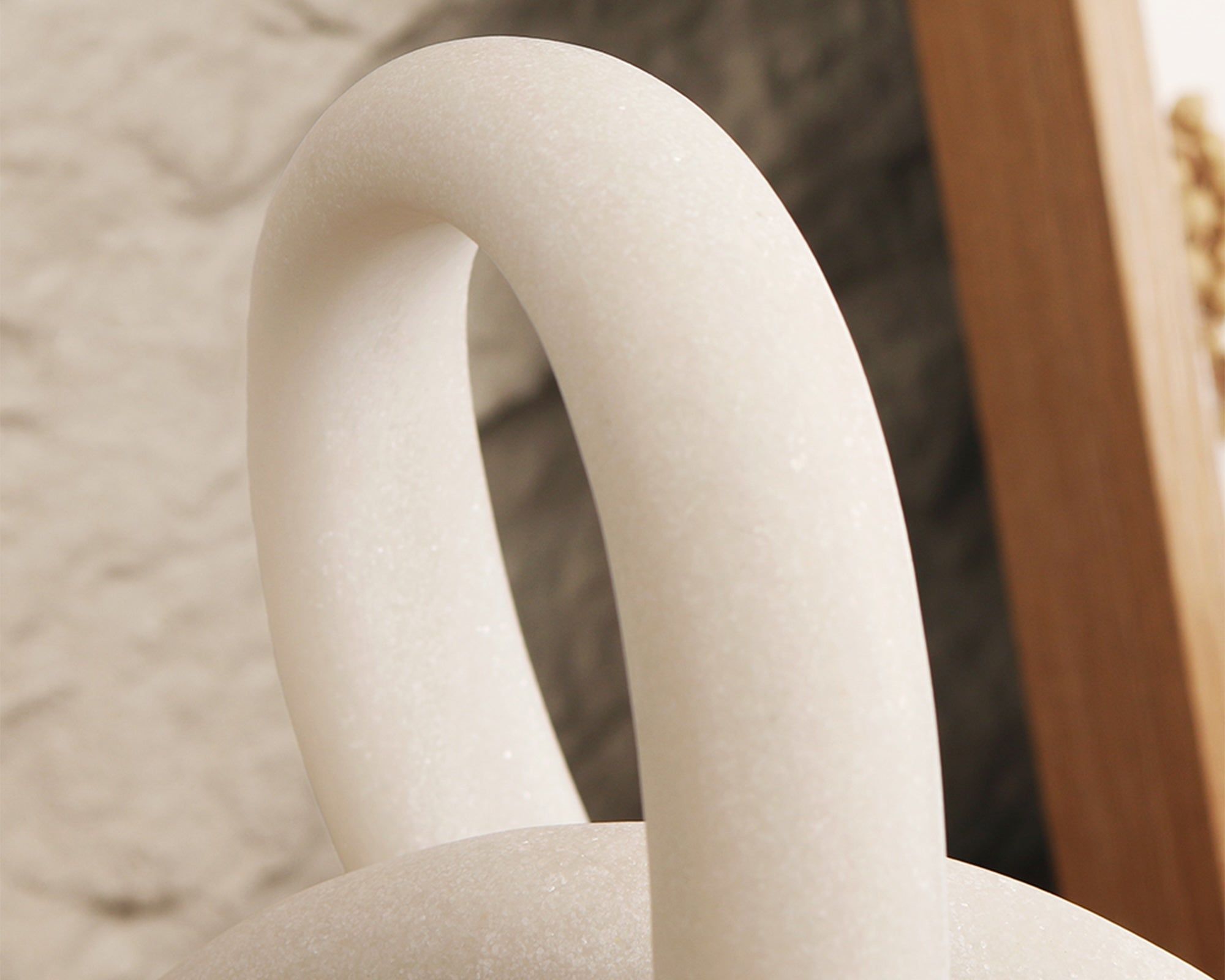 Liang & Eimil Loop Sculpture - White Marble Effect