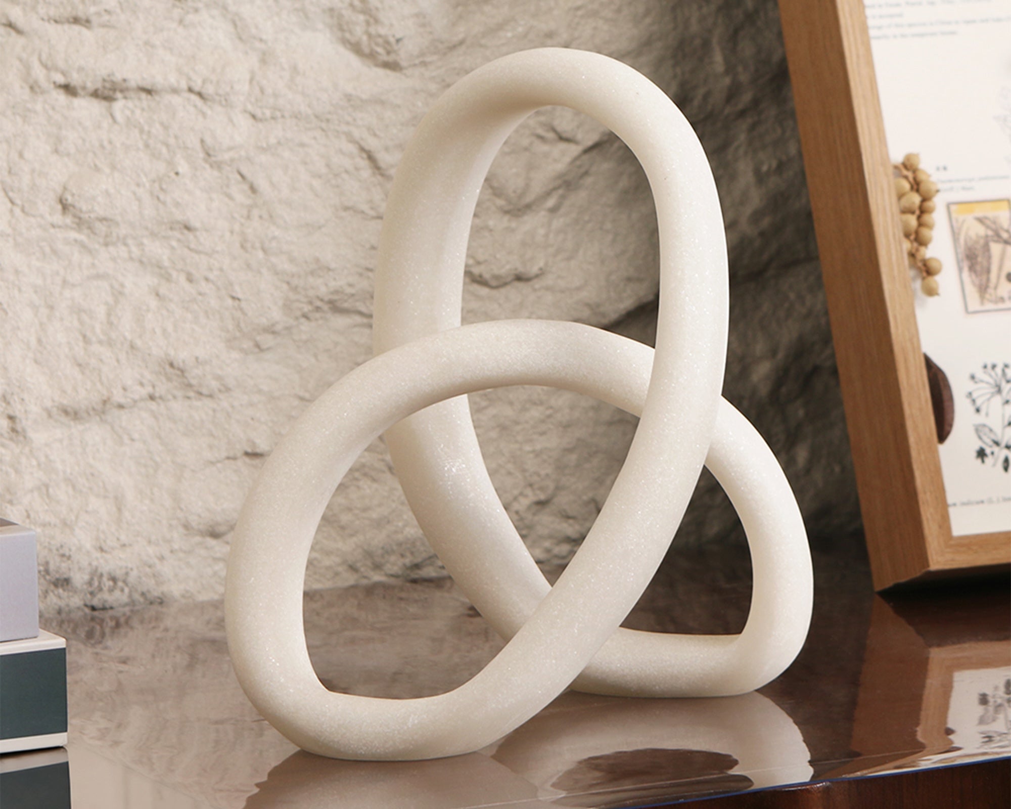Liang & Eimil Loop Sculpture - White Marble Effect
