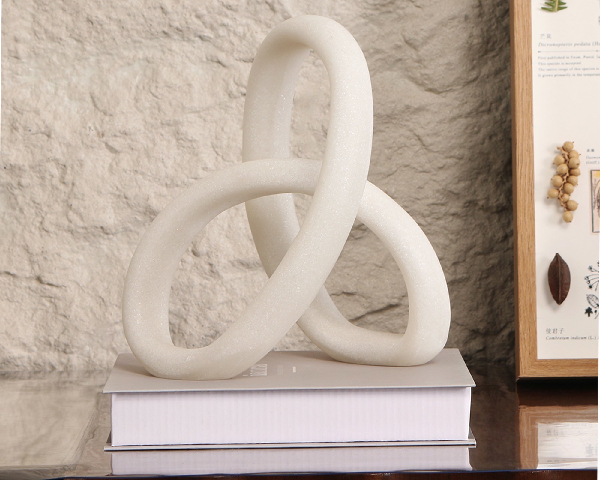 Liang & Eimil Loop Sculpture - White Marble Effect