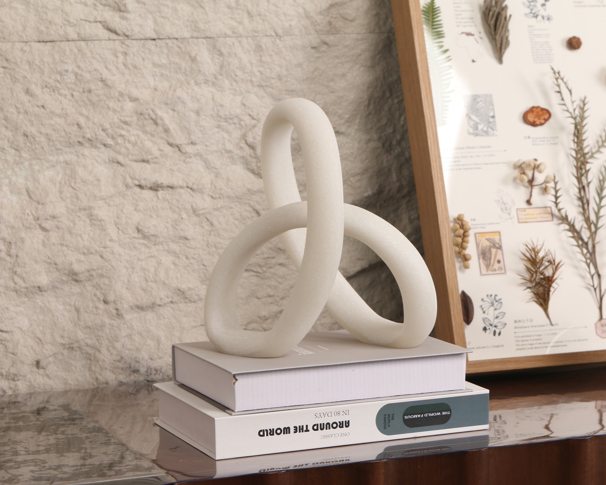 Liang & Eimil Loop Sculpture - White Marble Effect
