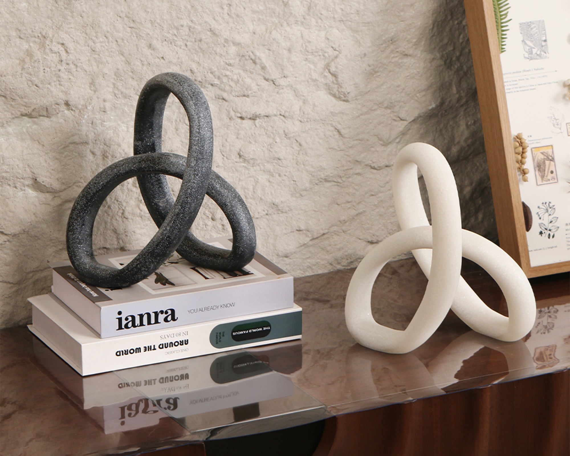 Liang & Eimil Loop Sculpture - White Marble Effect
