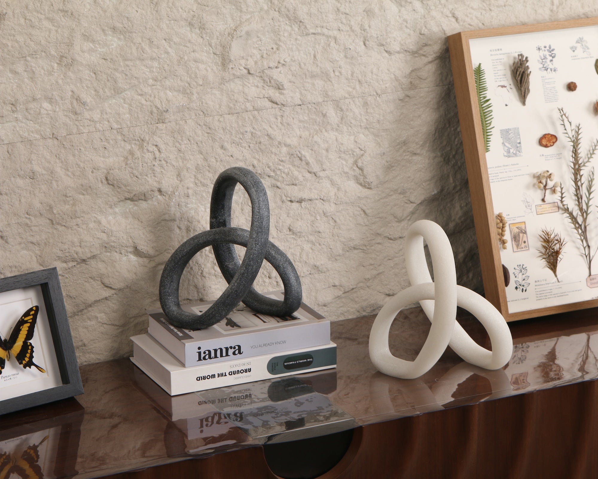 Liang & Eimil Loop Sculpture - White Marble Effect