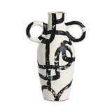 Yang Vase  - White and Black Ceramic