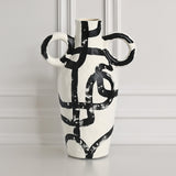 Yang Vase  - White and Black Ceramic