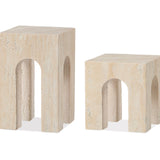 Porte Travertine Sculpture Large  -  Beige Marble