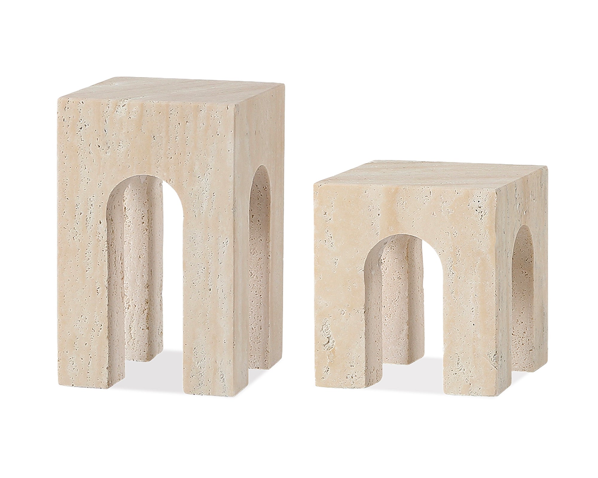 Porte Travertine Sculpture Large  -  Beige Marble