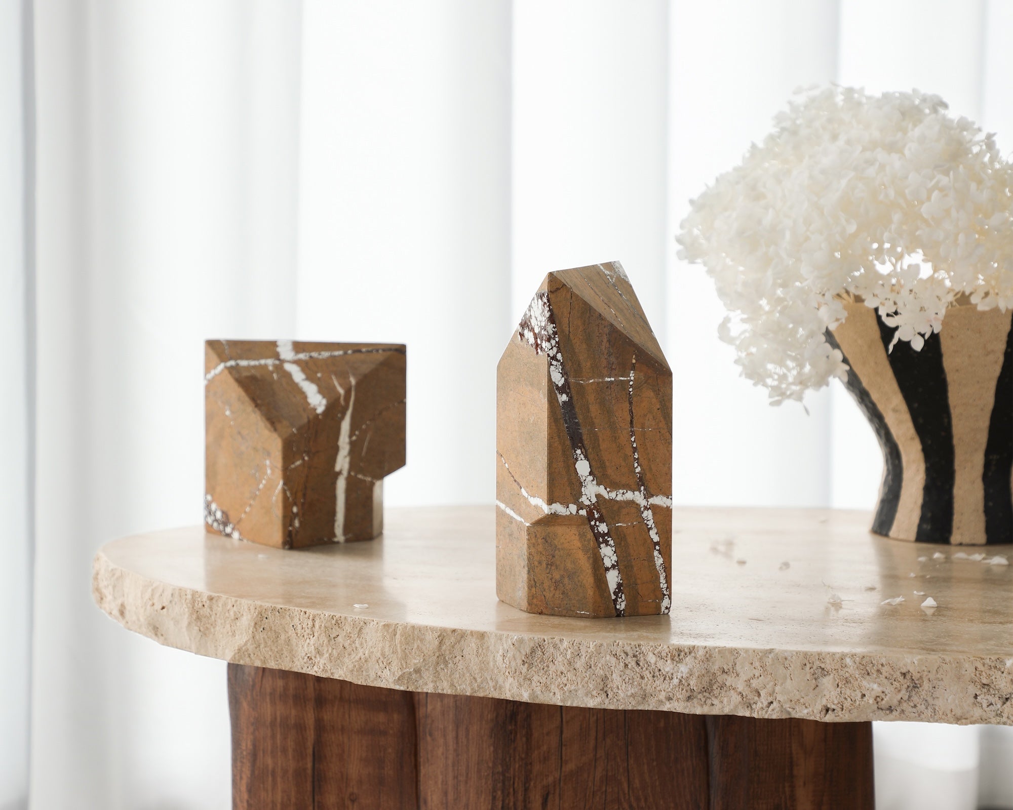 Liang & Eimil Doria Sculpture - Brown Earthy Marble