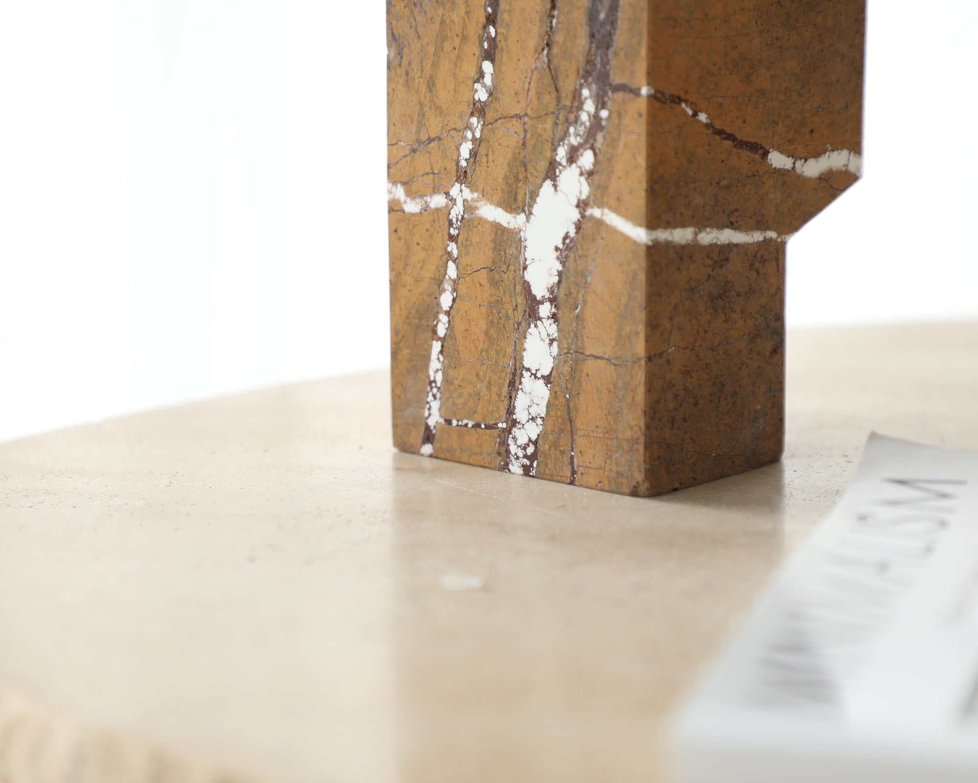 Liang & Eimil Doria Sculpture - Brown Earthy Marble