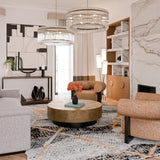 Liang & Eimil Trevi Floor Lamp – White Linen/Black Metal