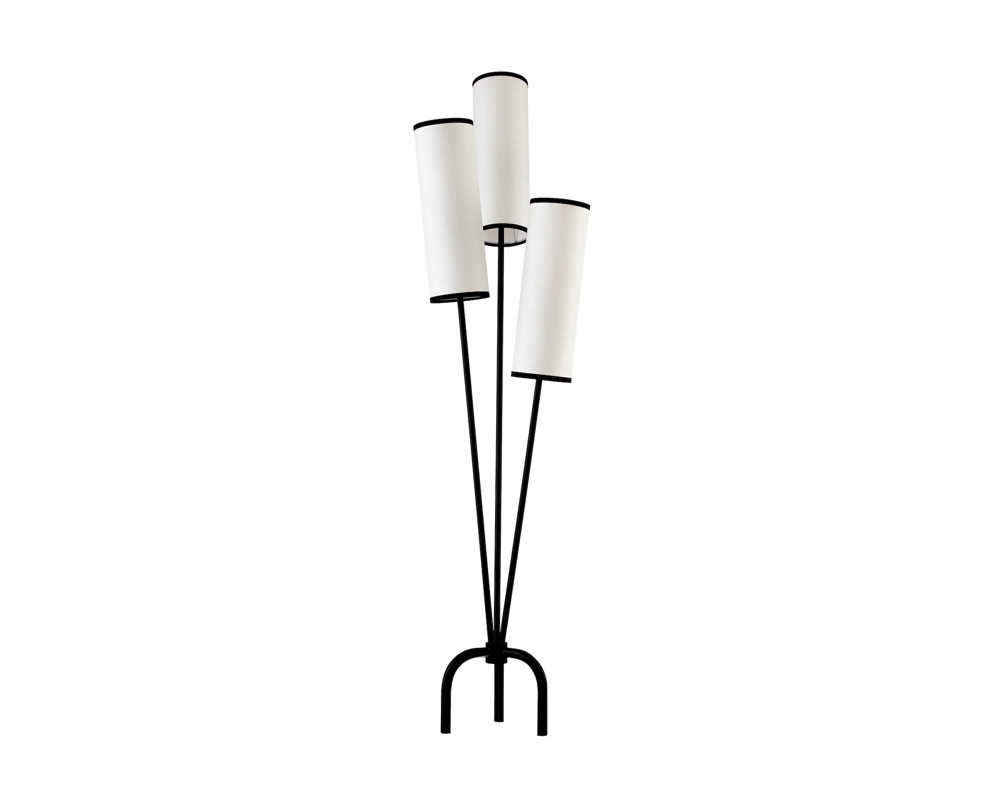 Liang & Eimil Trevi Floor Lamp – White Linen/Black Metal
