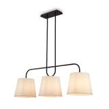 De Voir Pendant Lamp - Black Metal and White Linen