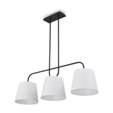 De Voir Pendant Lamp - Black Metal and White Linen