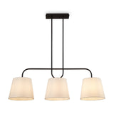 De Voir Pendant Lamp - Black Metal and White Linen