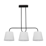 De Voir Pendant Lamp - Black Metal and White Linen