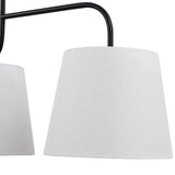 De Voir Pendant Lamp - Black Metal and White Linen