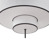 Aris Pendant Lamp - Black Metal and White Linen
