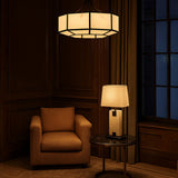 Allen Pendant Lamp - Alabaster and Black Metal