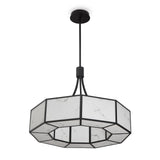 Allen Pendant Lamp - Alabaster and Black Metal