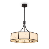 Allen Pendant Lamp - Alabaster and Black Metal