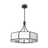 Allen Pendant Lamp - Alabaster and Black Metal