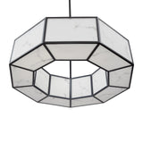 Allen Pendant Lamp - Alabaster and Black Metal