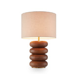 Liang & Eimil Dalt Table Lamp - Mid Brown Oak and Beige Linen Shade