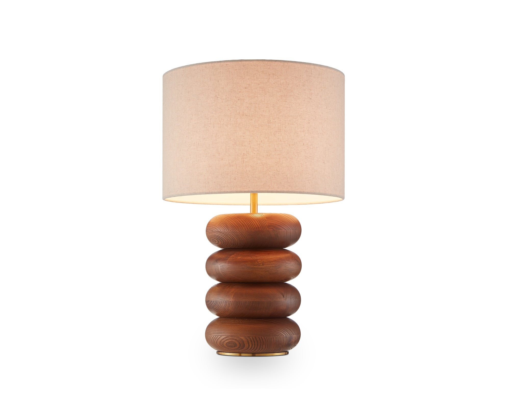 Liang & Eimil Dalt Table Lamp - Mid Brown Oak and Beige Linen Shade