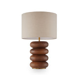 Liang & Eimil Dalt Table Lamp - Mid Brown Oak and Beige Linen Shade