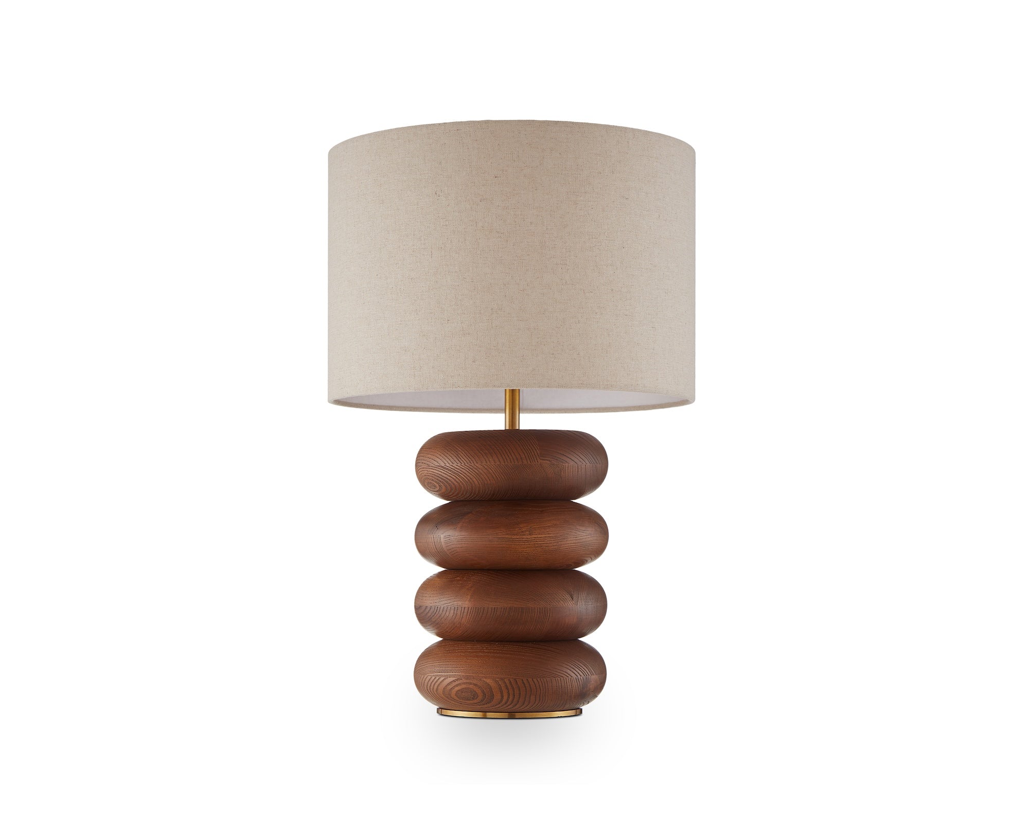Liang & Eimil Dalt Table Lamp - Mid Brown Oak and Beige Linen Shade