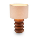 Liang & Eimil Dalt Table Lamp - Mid Brown Oak and Beige Linen Shade