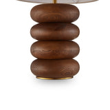 Liang & Eimil Dalt Table Lamp - Mid Brown Oak and Beige Linen Shade