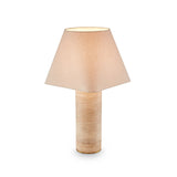 Liang & Eimil Corina Table Lamp - Travertine Marble & Beige Linen Shade
