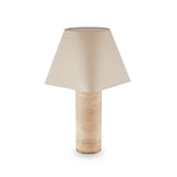 Liang & Eimil Corina Table Lamp - Travertine Marble & Beige Linen Shade