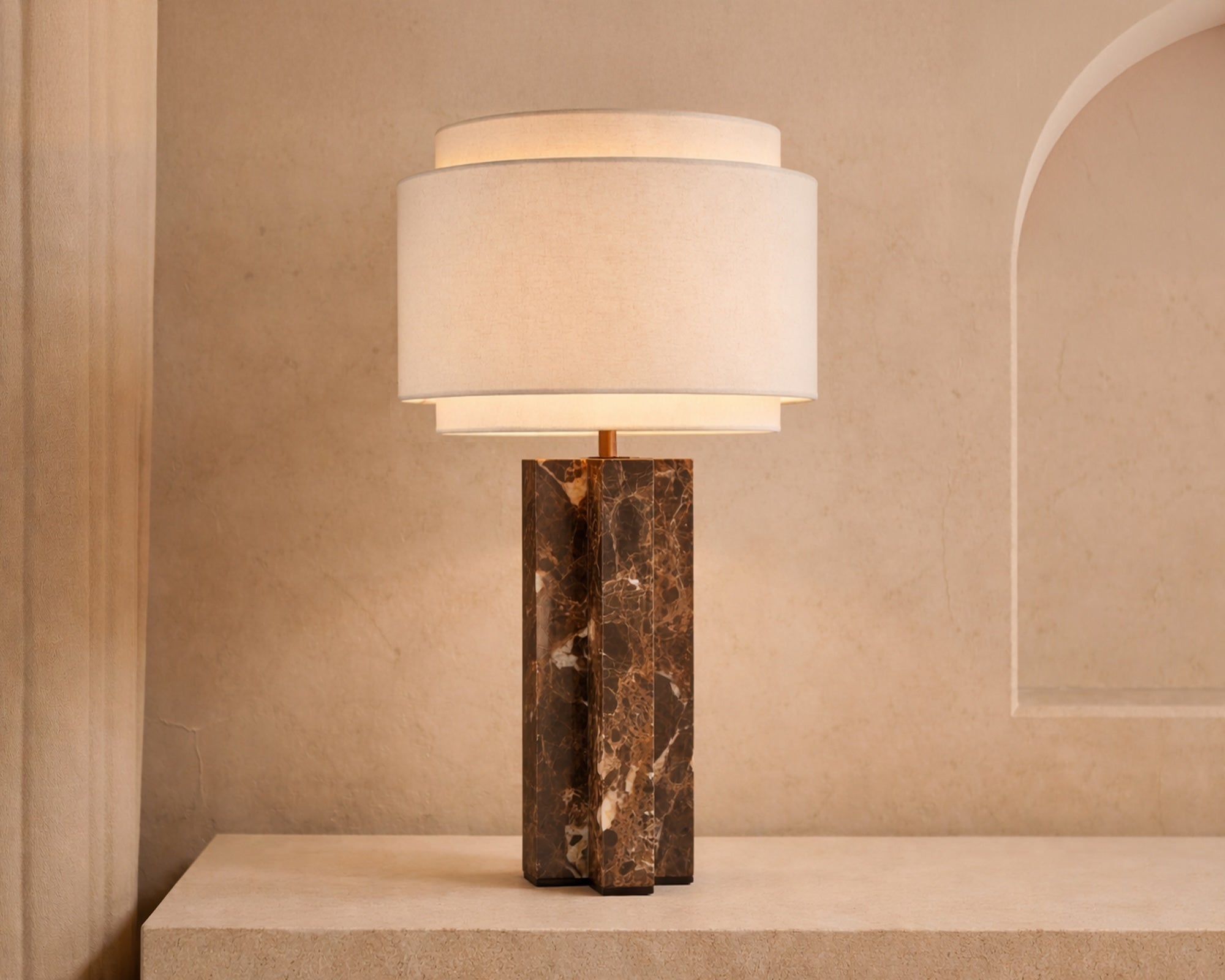 Liang & Eimil Asos Table Lamp – Brown Emperador Marble