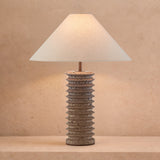 Liang & Eimil Carson Table Lamp – Black Travertine & Antique Bronze