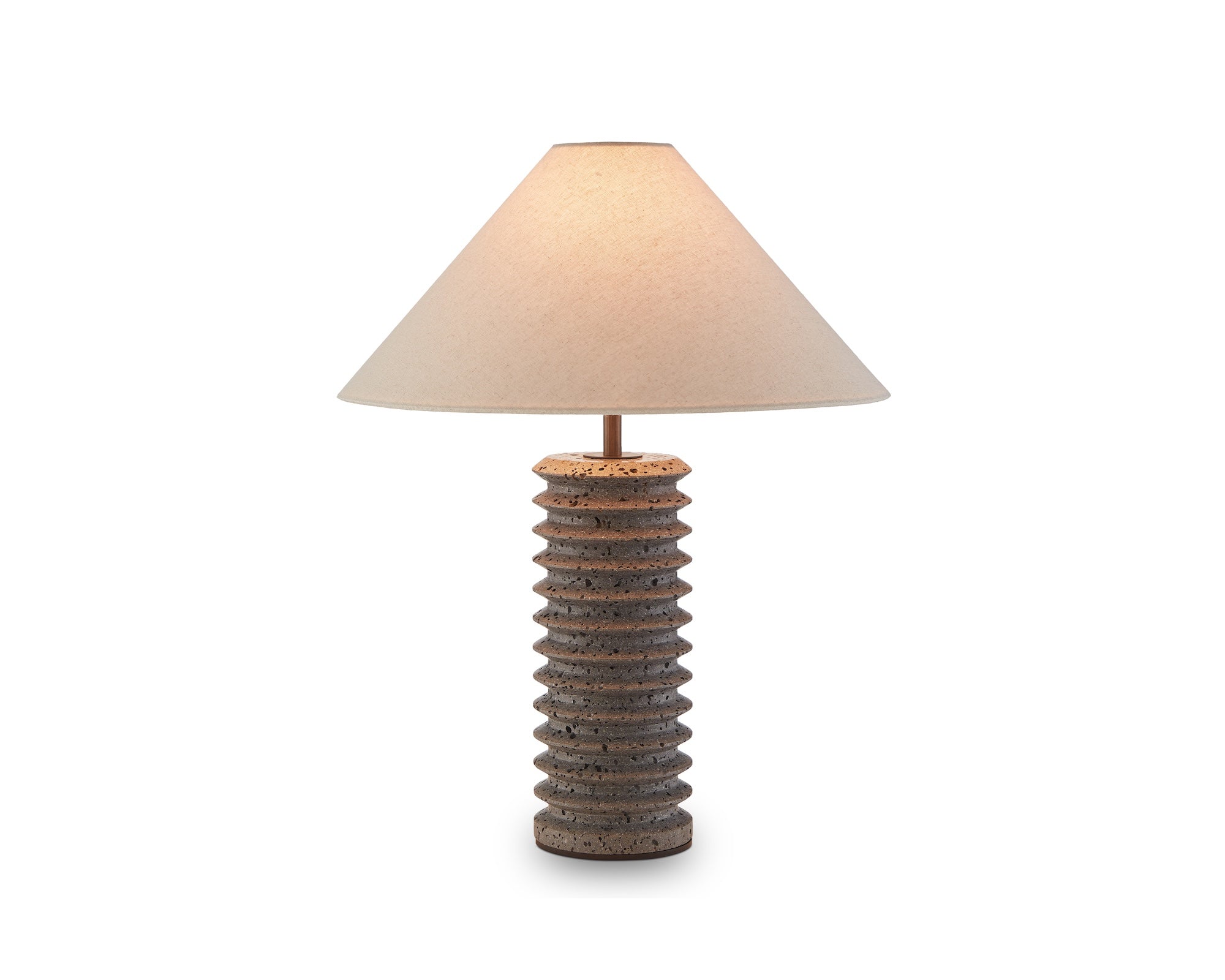 Liang & Eimil Carson Table Lamp – Black Travertine & Antique Bronze