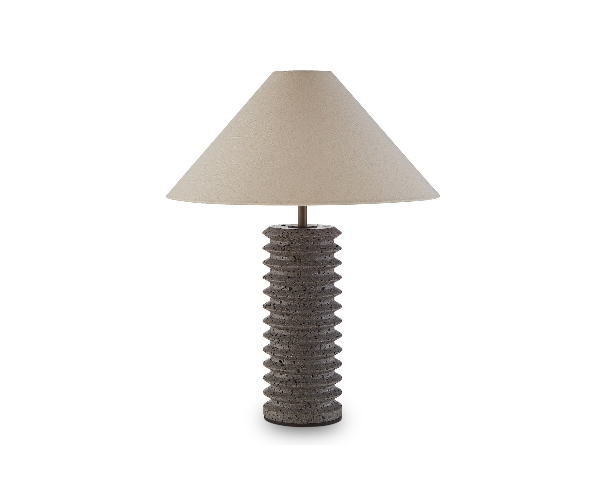 Liang & Eimil Carson Table Lamp – Black Travertine & Antique Bronze