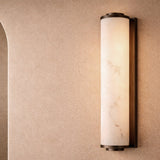Liang & Eimil Fento IP44 Wall Lamp - Antique Bronze and Alabaster Effect - Large