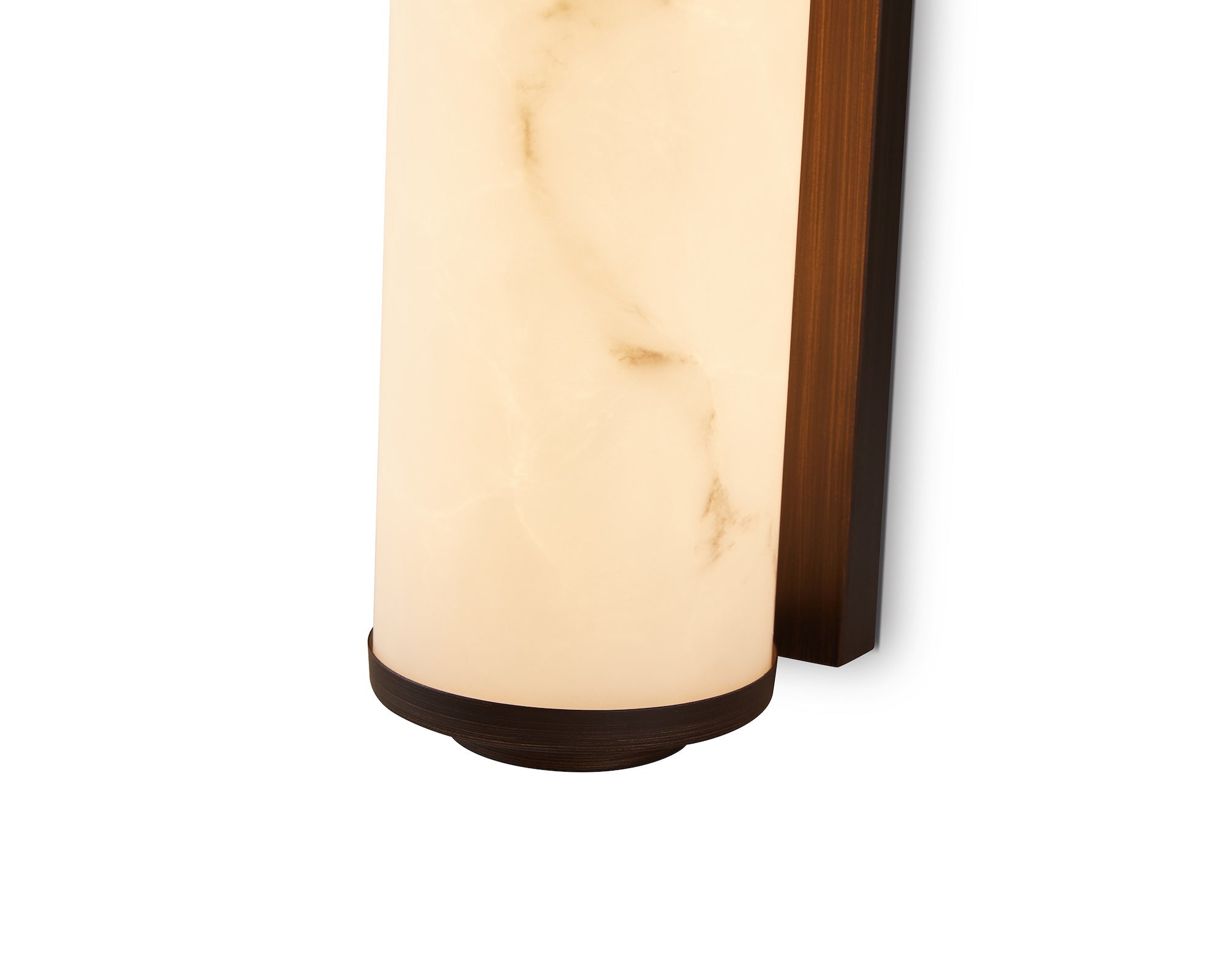 Liang & Eimil Fento IP44 Wall Lamp - Antique Bronze and Alabaster Effect - Large