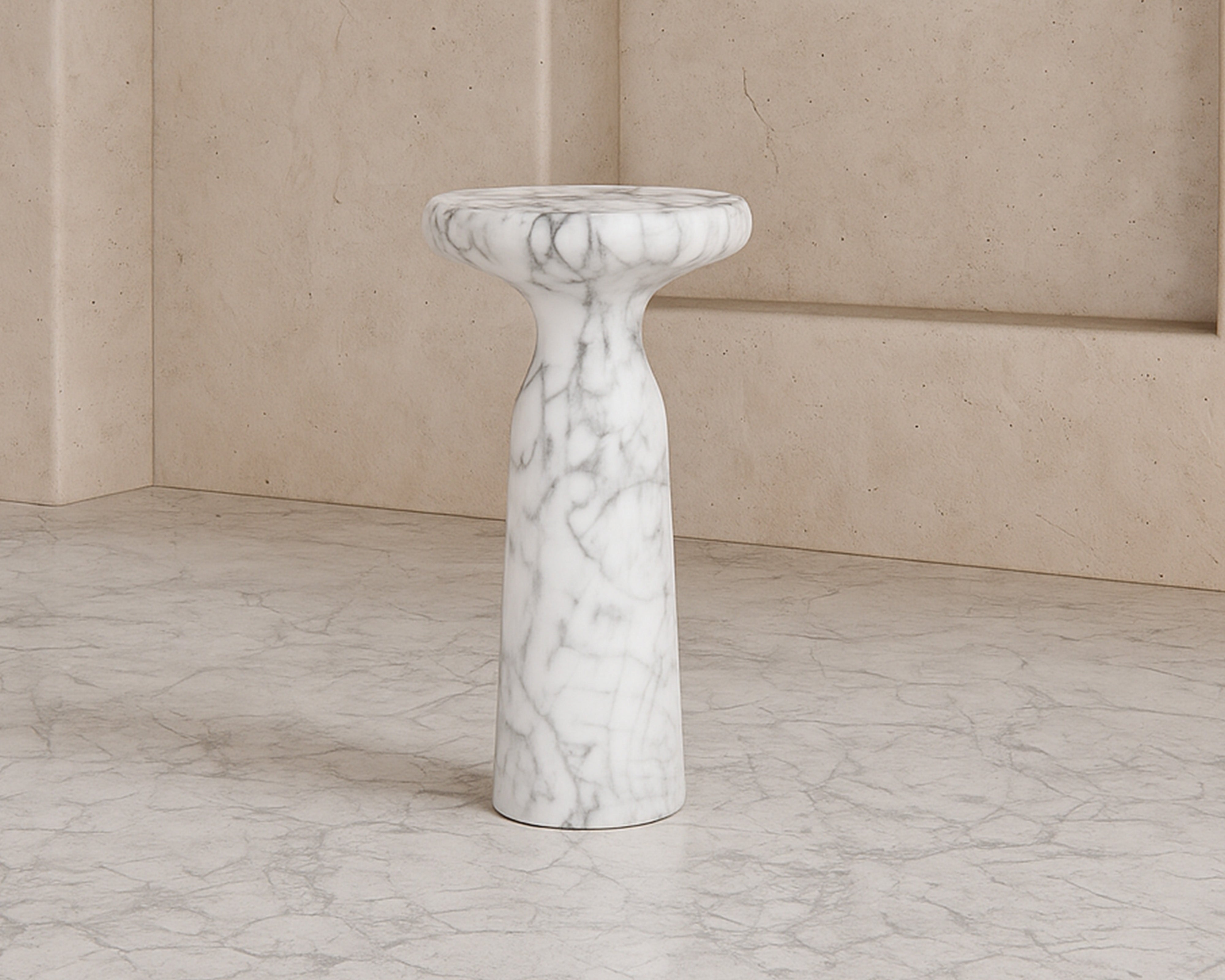 Liang & Eimil Akali Side Table – Carrara White Marble – Large