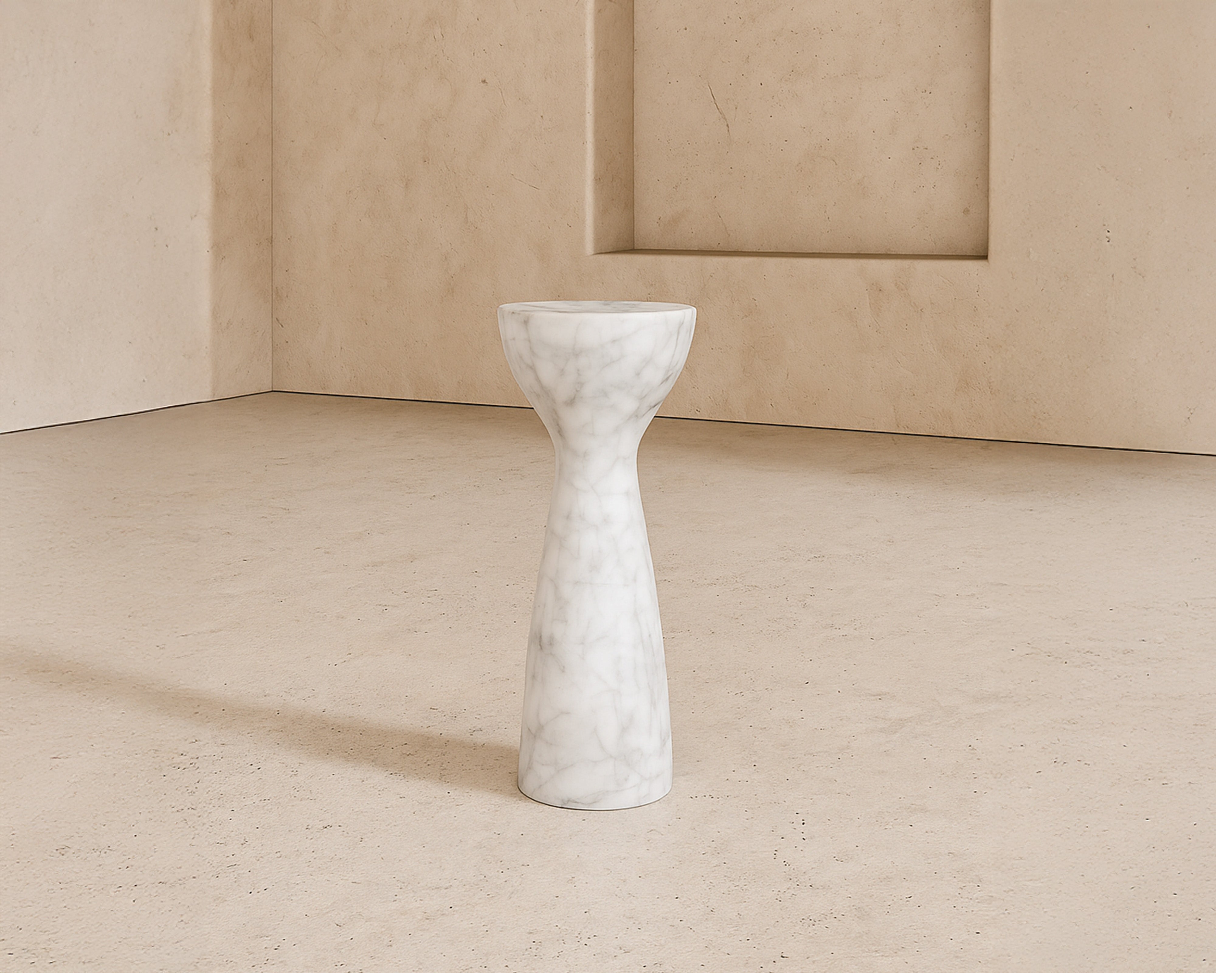 Liang & Eimil Akali Side Table – Carrara White Marble Effect – Small