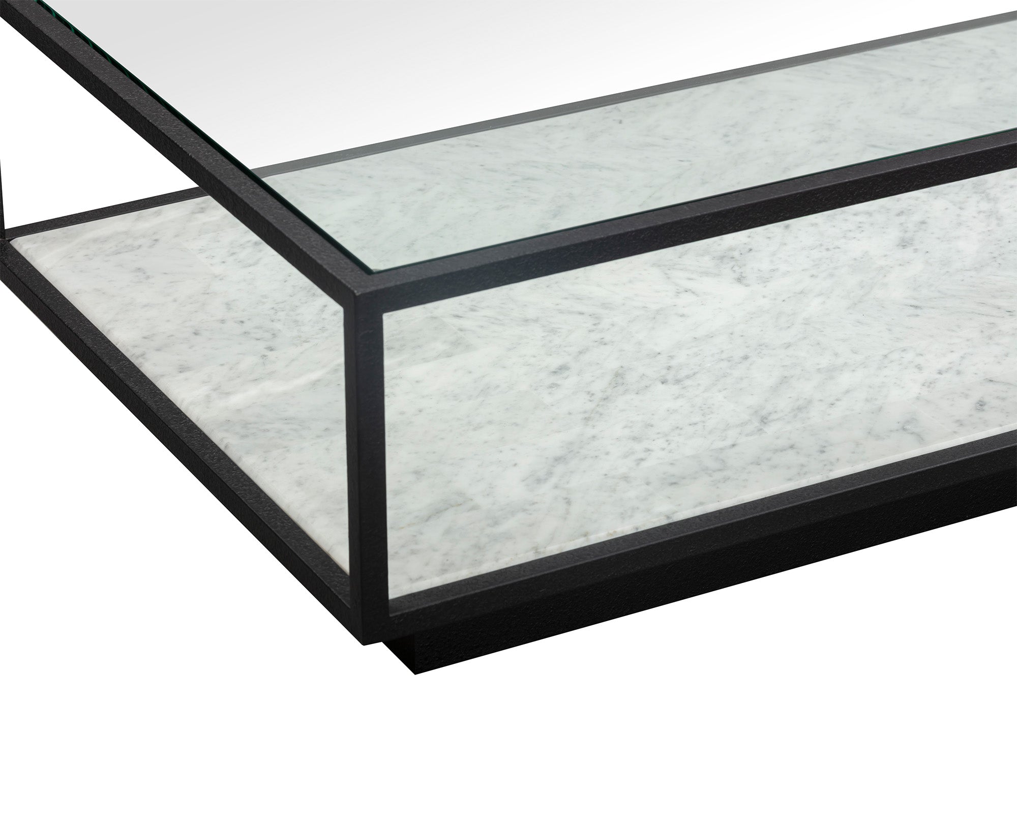 Liang & Eimil Belmon Coffee Table – Carrara Marble and Black Textured Metal
