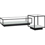 Liang & Eimil Belmon Coffee Table – Carrara Marble and Black Textured Metal