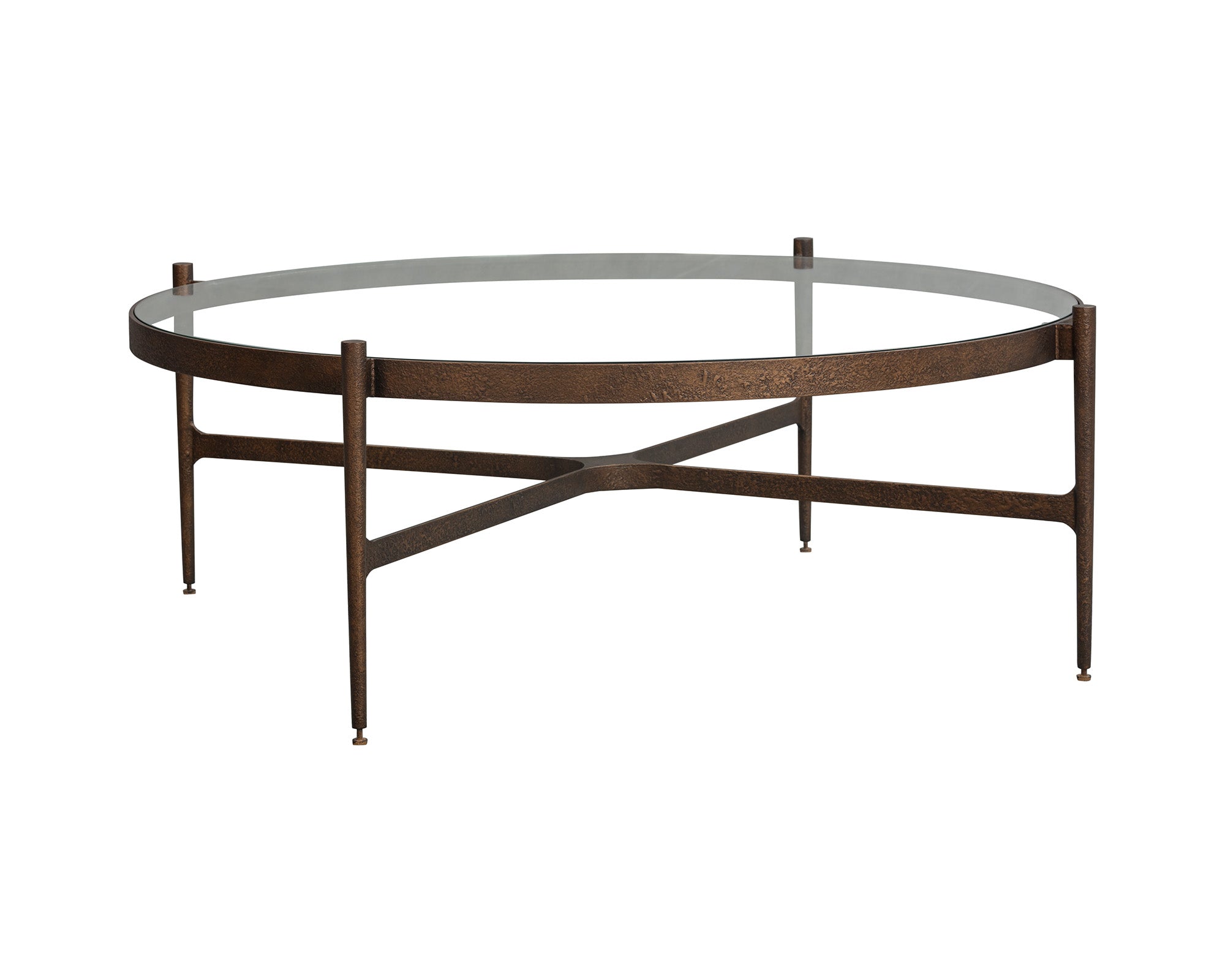 Liang & Eimil Soho Coffee Table – Antique Brass and Clear Glass